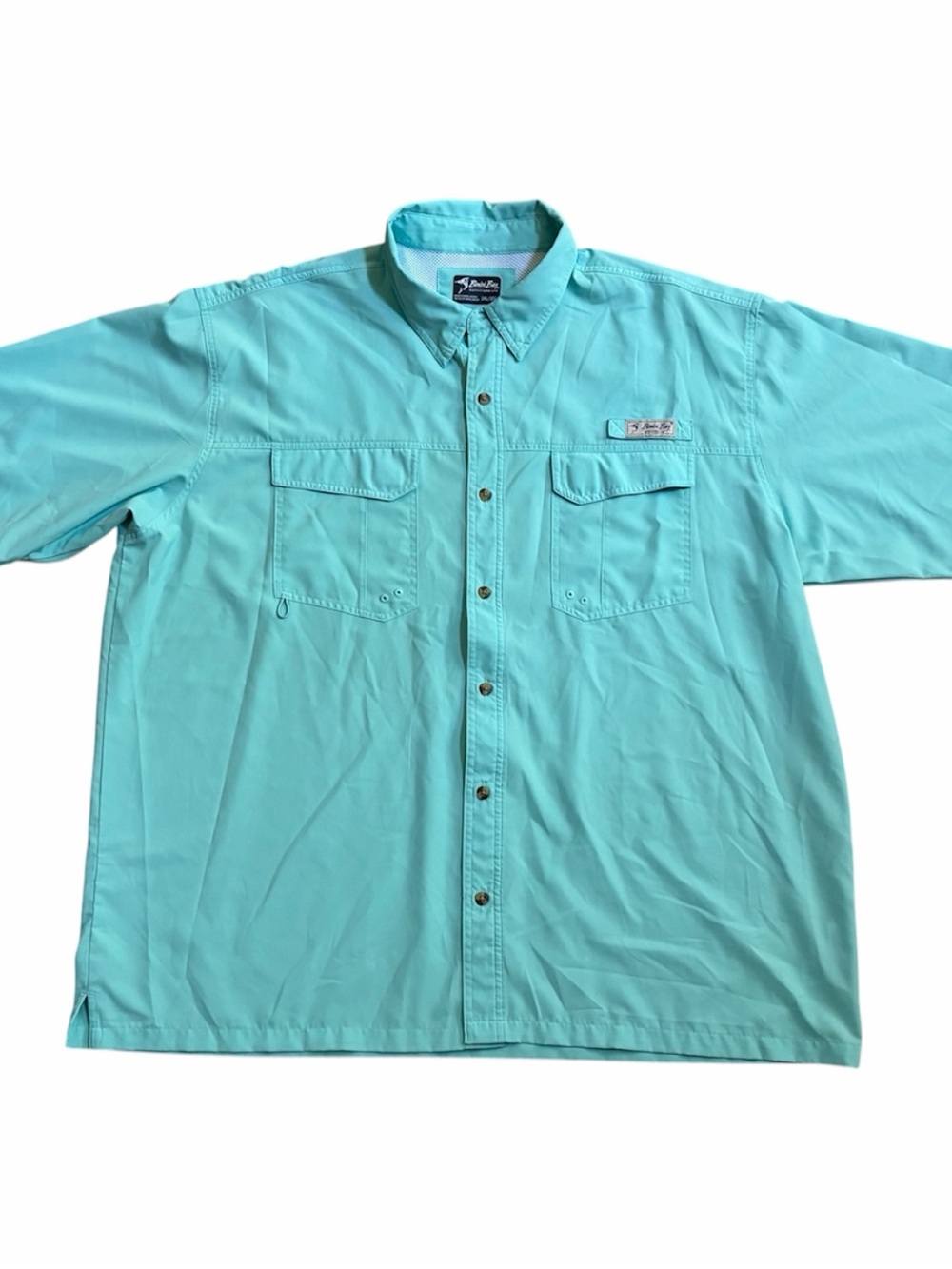 Bimini Bay Outfitters Shirt Mens 3XL Teal Short Sleeve Fishing Vented Outdoors